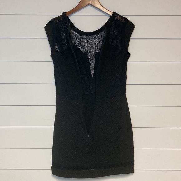 The Kooples Black Crepe and Lace Dress - Picture 9 of 16